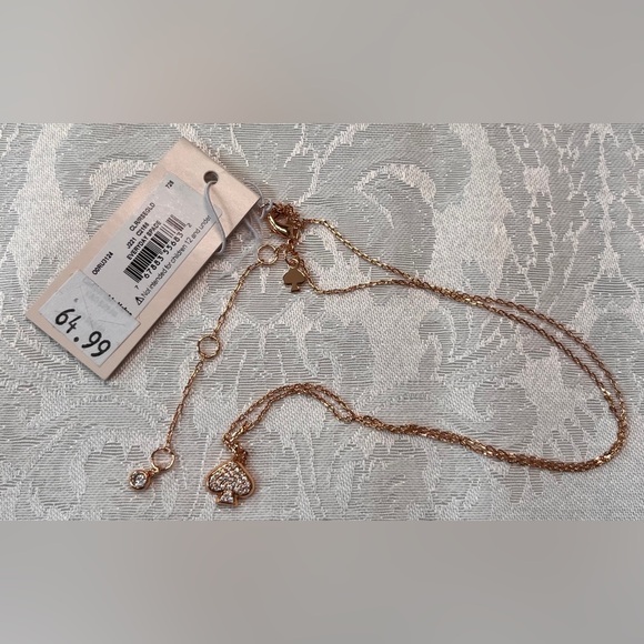 Kate Spade Necklace Pave Spade in Rose Gold setting NWT - Picture 4 of 6